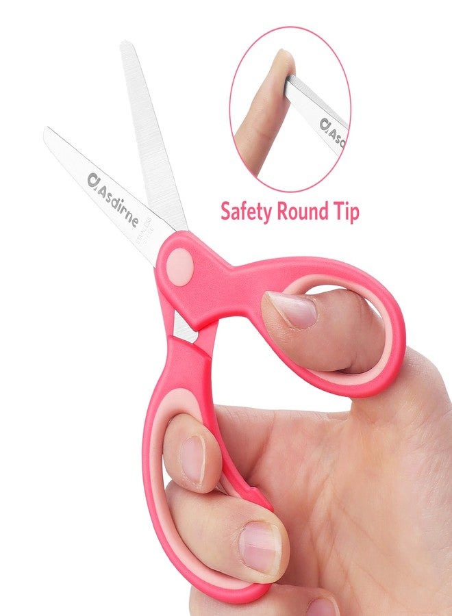 Asdirne Kids Scissors, Safety Children Scissors, Right-Handed, Stainless Steel Blades, Soft Grip, 3 Pack, Assorted Color, 13.5cm - Image 3